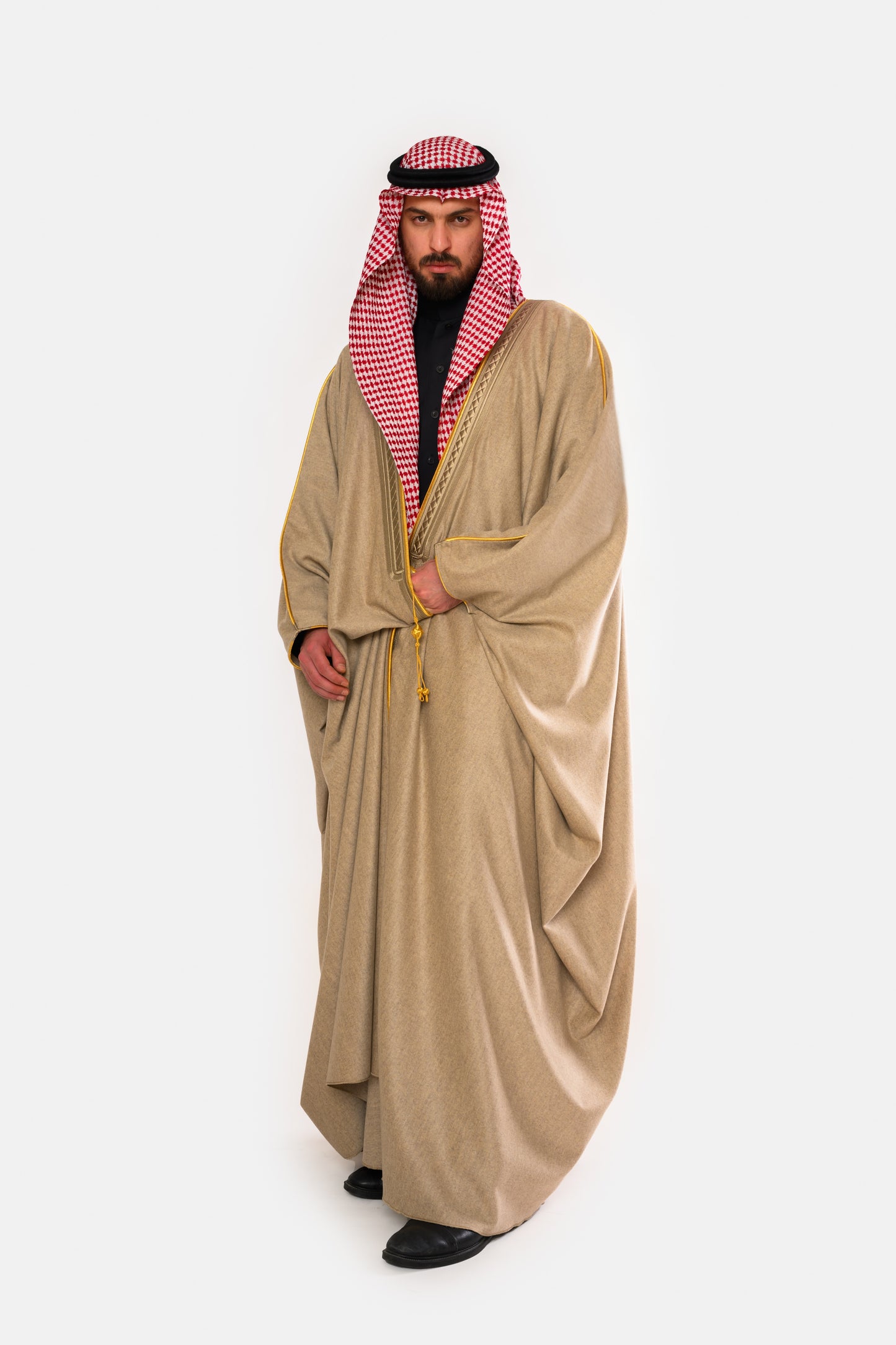 بشت كشمير مروبع بريسم مكسر زري