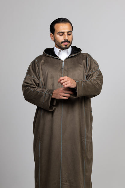 ثوب مغربي زيتي