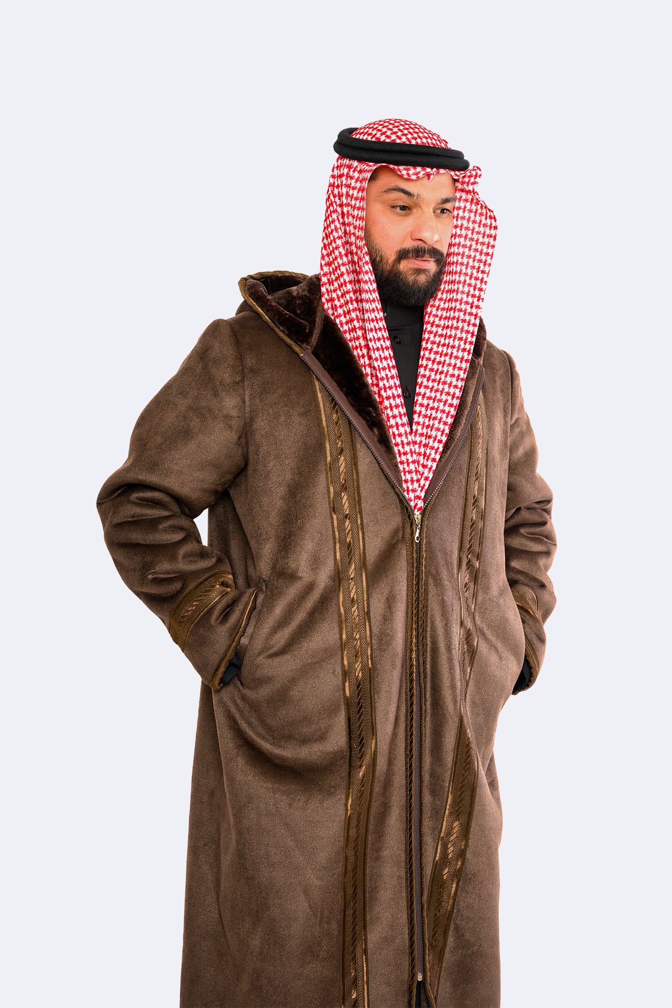 دقلة مخمل شريط حريري - بني