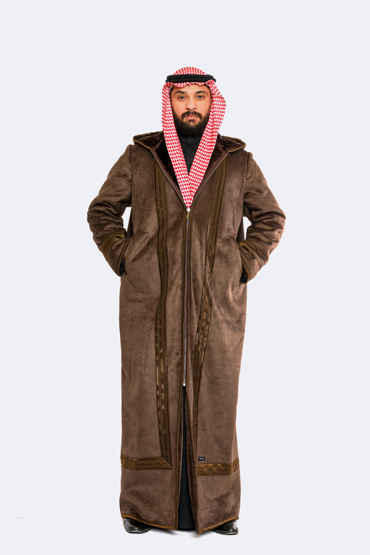 دقلة مخمل شريط حريري - بني